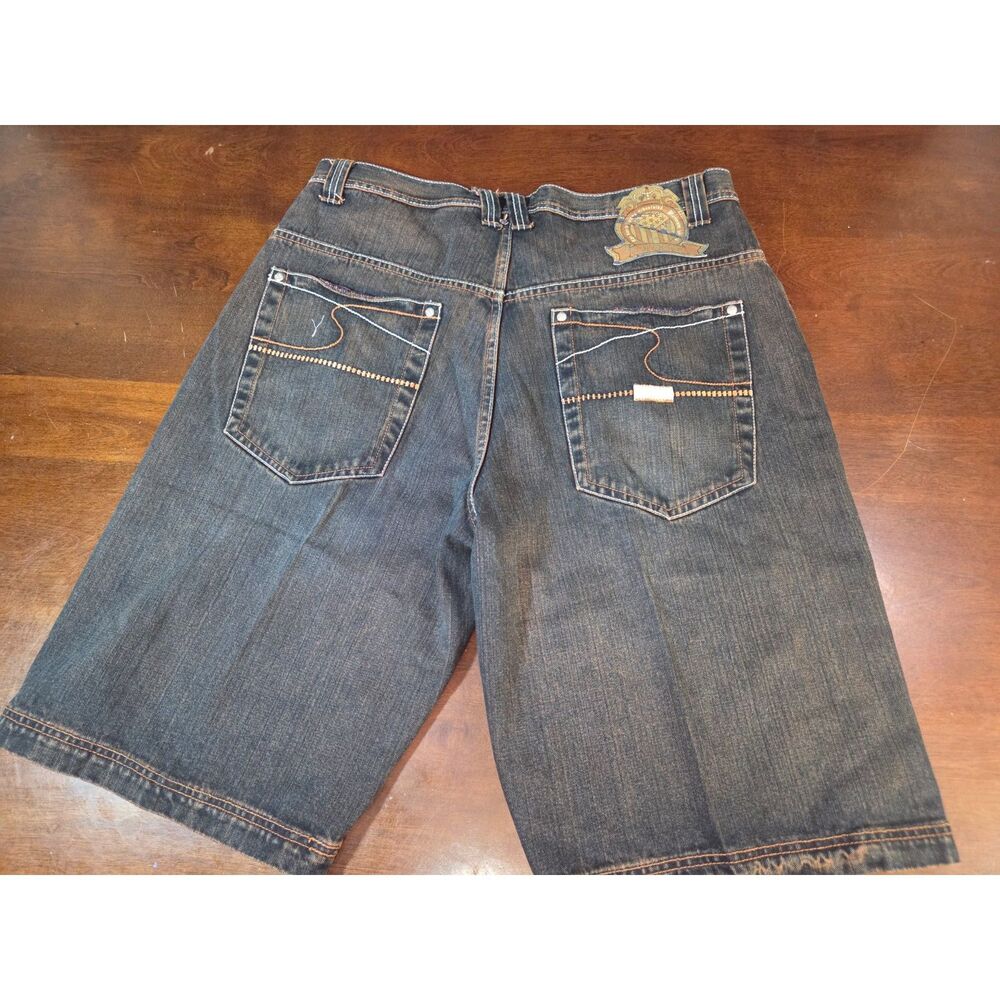 Bare Fox Platinum Denim Shorts Men’s 36 Dark Wash Embroidered Pockets USA Crest